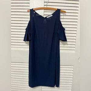 Navy Nicole Miller Flutter Sleeve Dress